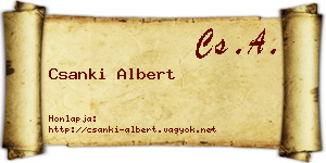 Csanki Albert névjegykártya