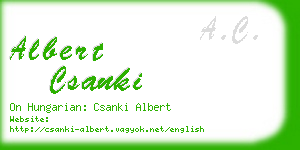 albert csanki business card